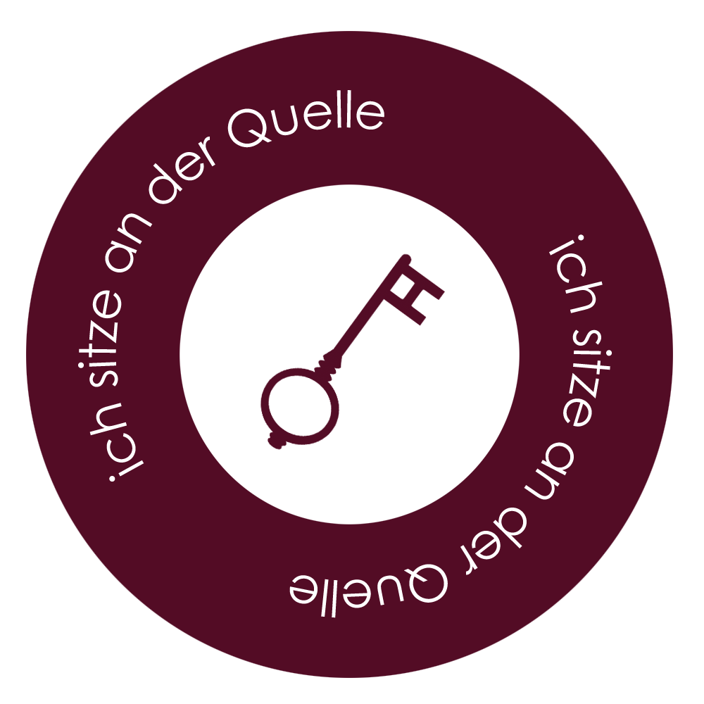 Aufkleber "Ich sitze an der Quelle"